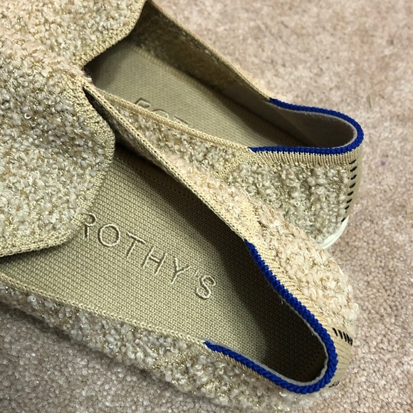 Rothy’s The Classic Slip-On Woven Sneaker in Honeybun Metallic Boucle Size 8 - Picture 4 of 10